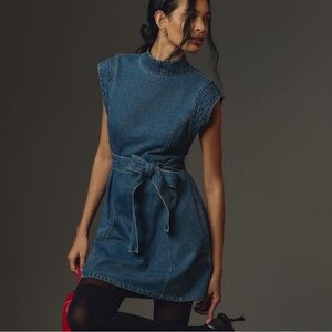 NWT Anthropologie Porridge Cut Out Denim Dress
